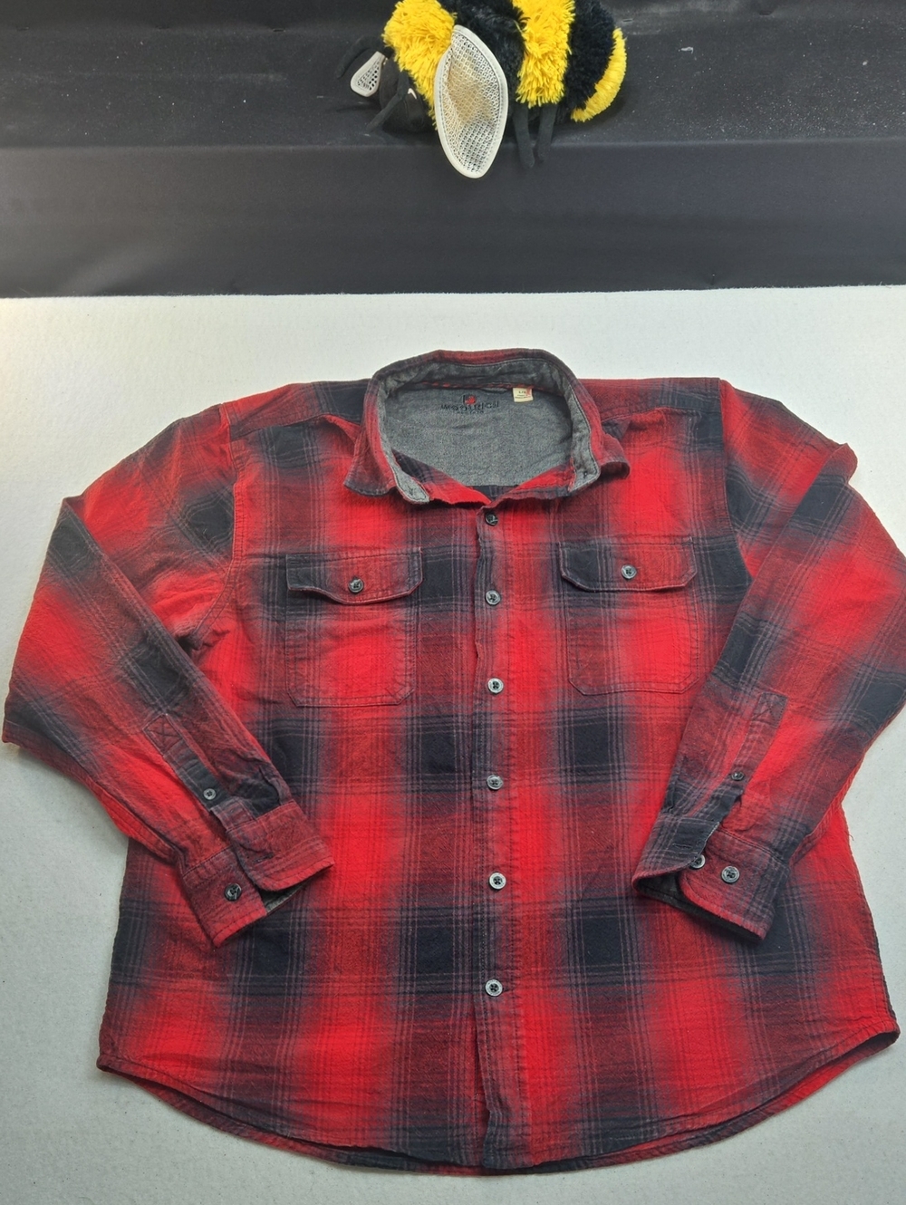 Woolrich Men's Cotton Flannel Red Plaid Work Shirt